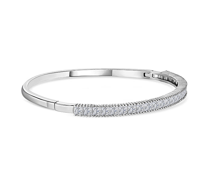Adore Bangle in Rhodium Plating