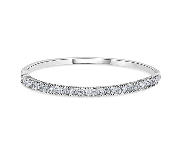 Adore Bangle in Rhodium Plating