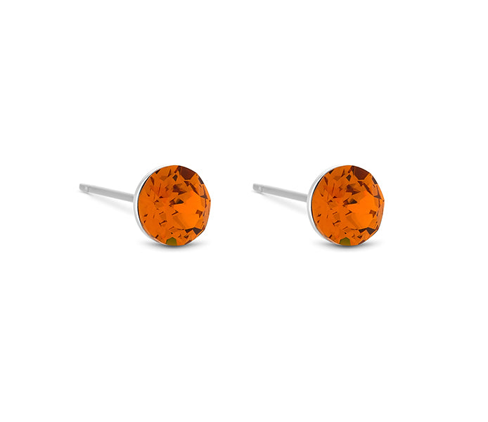 Amber Colour Crystal Studs