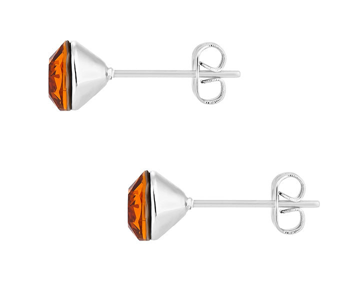 Amber Colour Crystal Studs