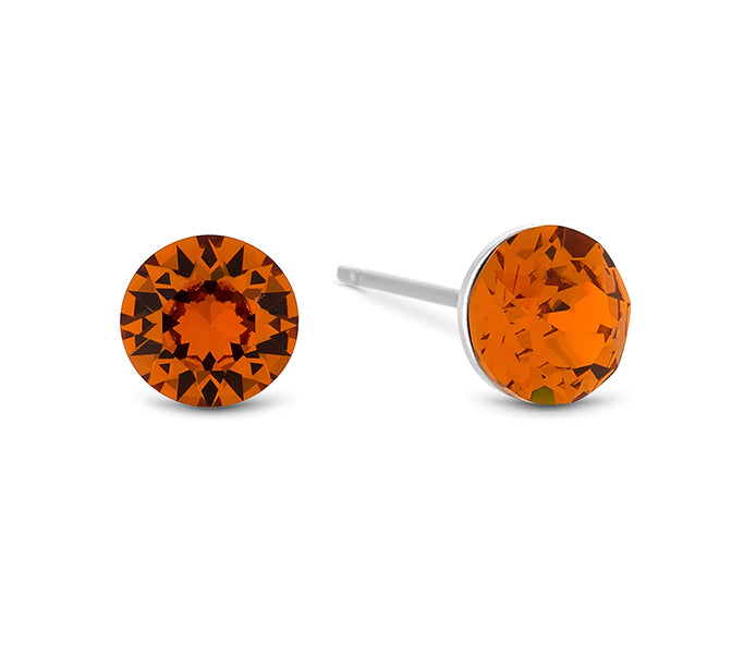 Amber Colour Crystal Studs