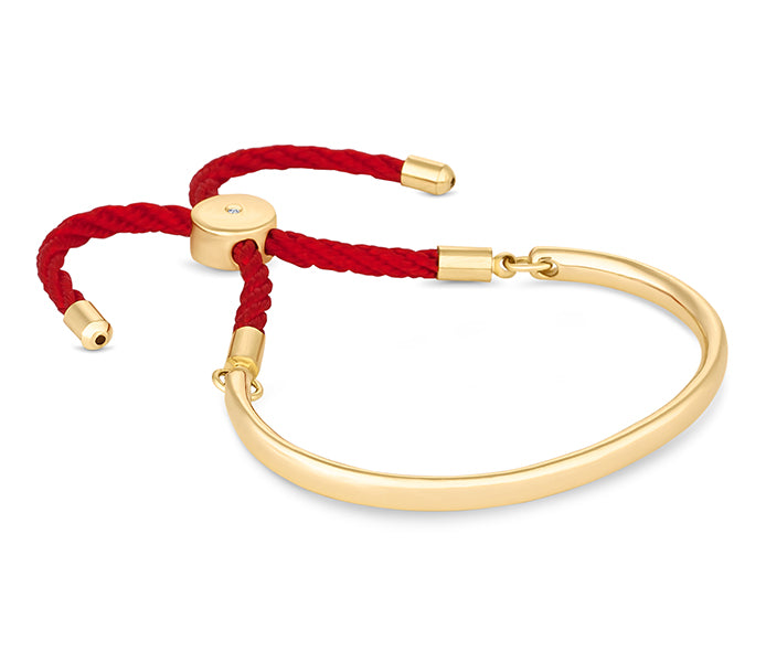 Bali Bracelet in Gold with Red
