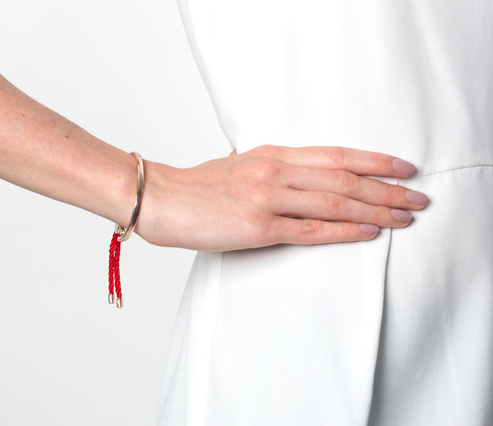 Bali Bracelet in Gold with Red