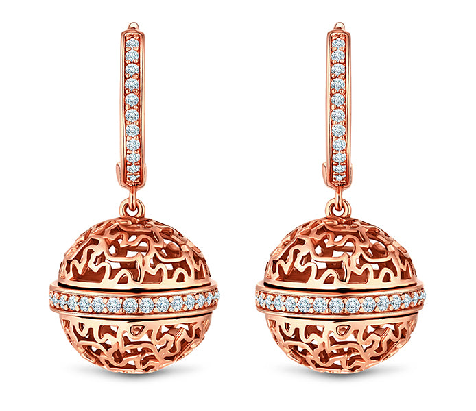 Ball Earrings in rose gold plating