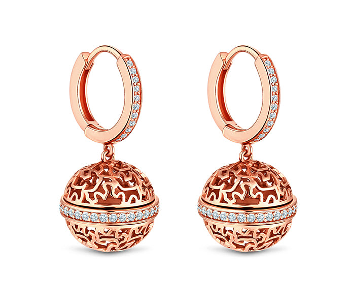 Ball Earrings in rose gold plating