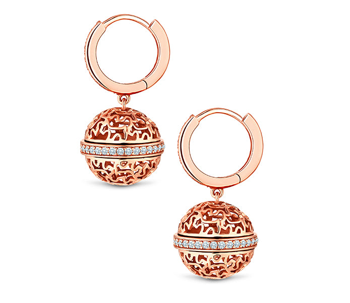 Ball Earrings in rose gold plating