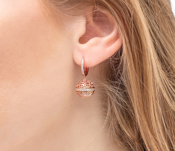 Ball Earrings in rose gold plating