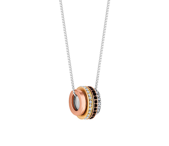 Barrel Necklace in Mixed Plating with Crystals