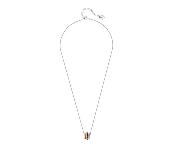 Barrel Necklace in Mixed Plating with Crystals