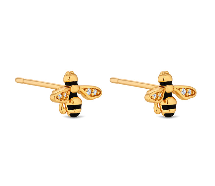 Bee Earrings in Gold Plating