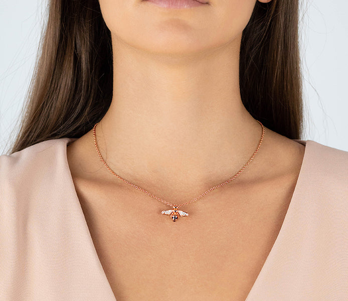 Bee Pendant in Rose Gold Plating
