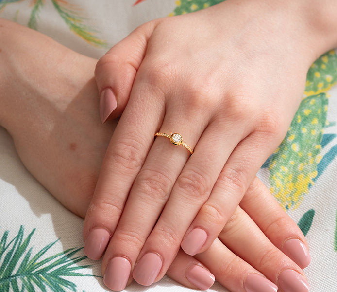 Bevel Ring in Gold plating size 7
