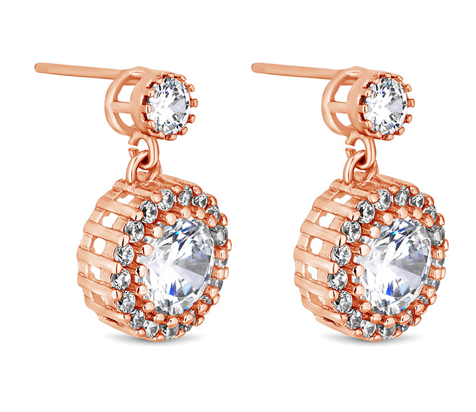 Blossom Drop Earrings in Rose Gold Plating