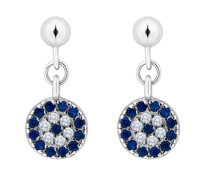 Blue Crystal Drop Earrings