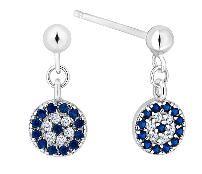 Blue Crystal Drop Earrings