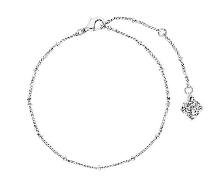 Bobble bracelet in rhodium plating
