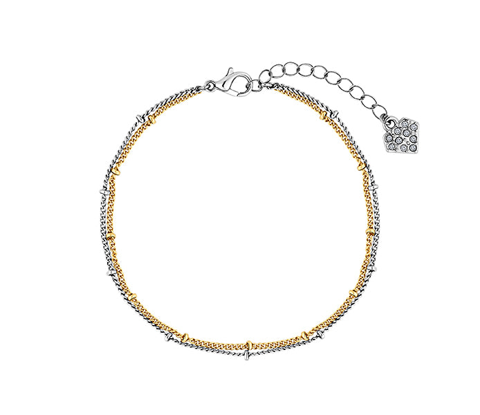 Double Bobble bracelet in gold and rhodium plating