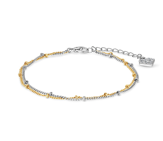 Double Bobble bracelet in gold and rhodium plating