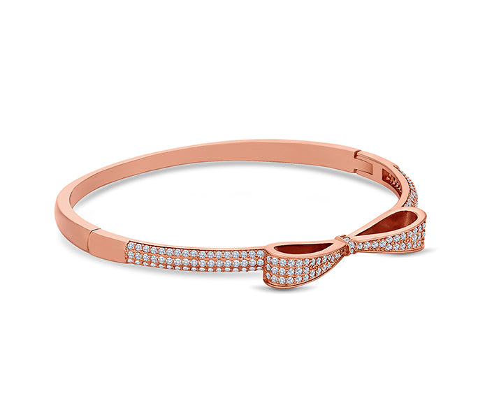 Bow Bangle in Rose Gold Plating