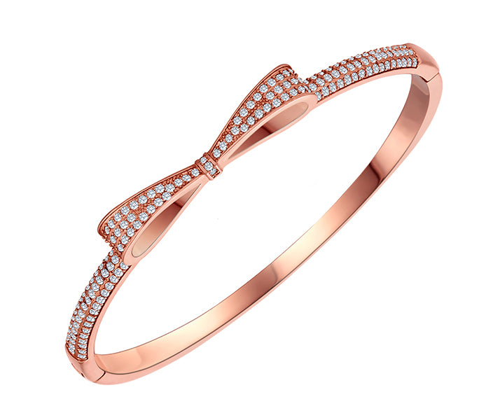 Bow Bangle in Rose Gold Plating