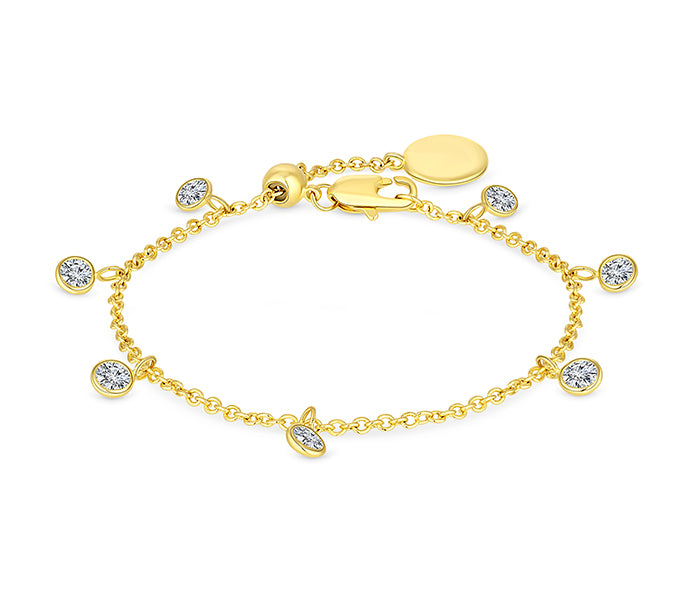Button Bracelet in Yellow Gold Plating