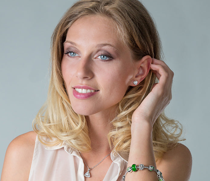 Captured Heart Stud Earrings