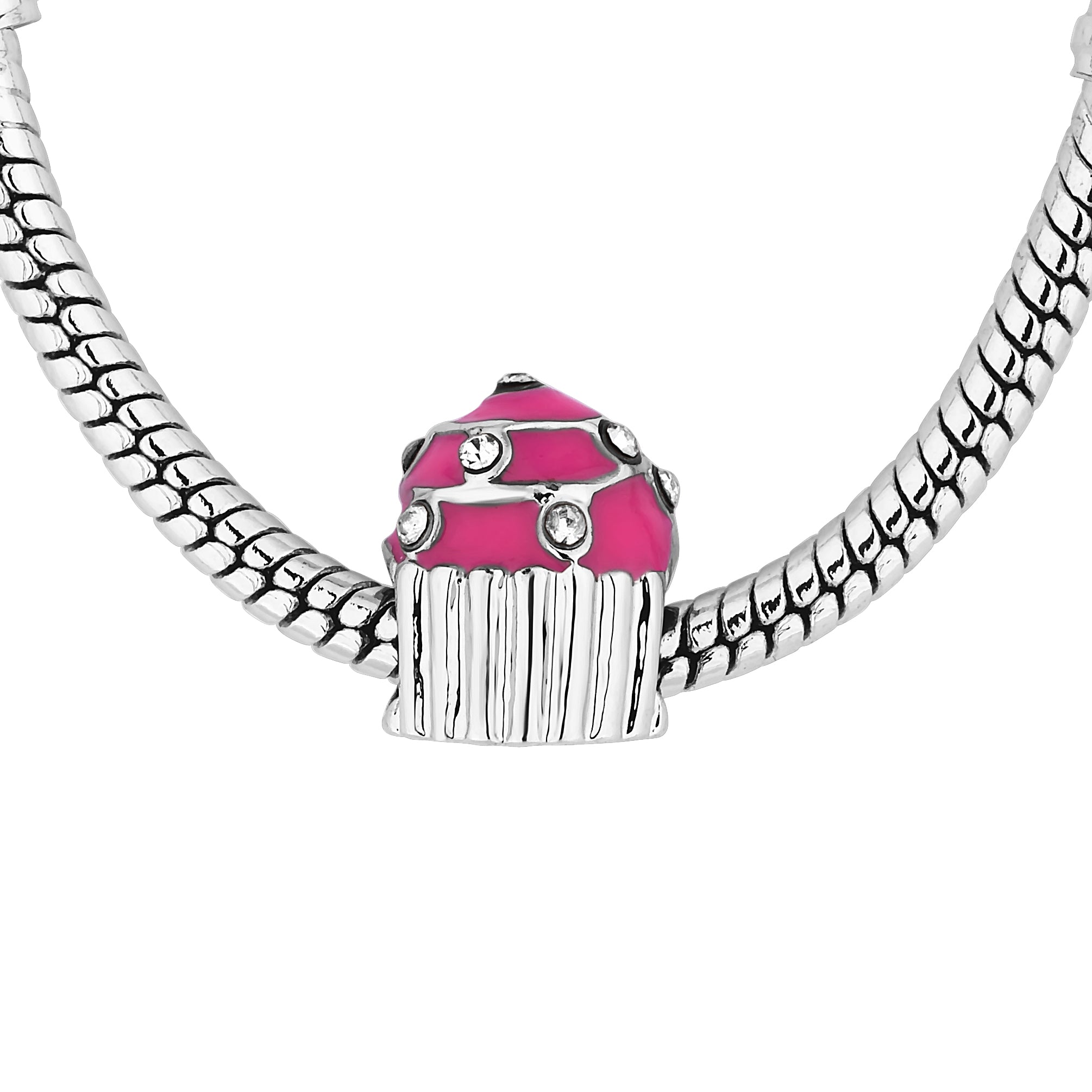 Charm Bracelet with Pink Charms