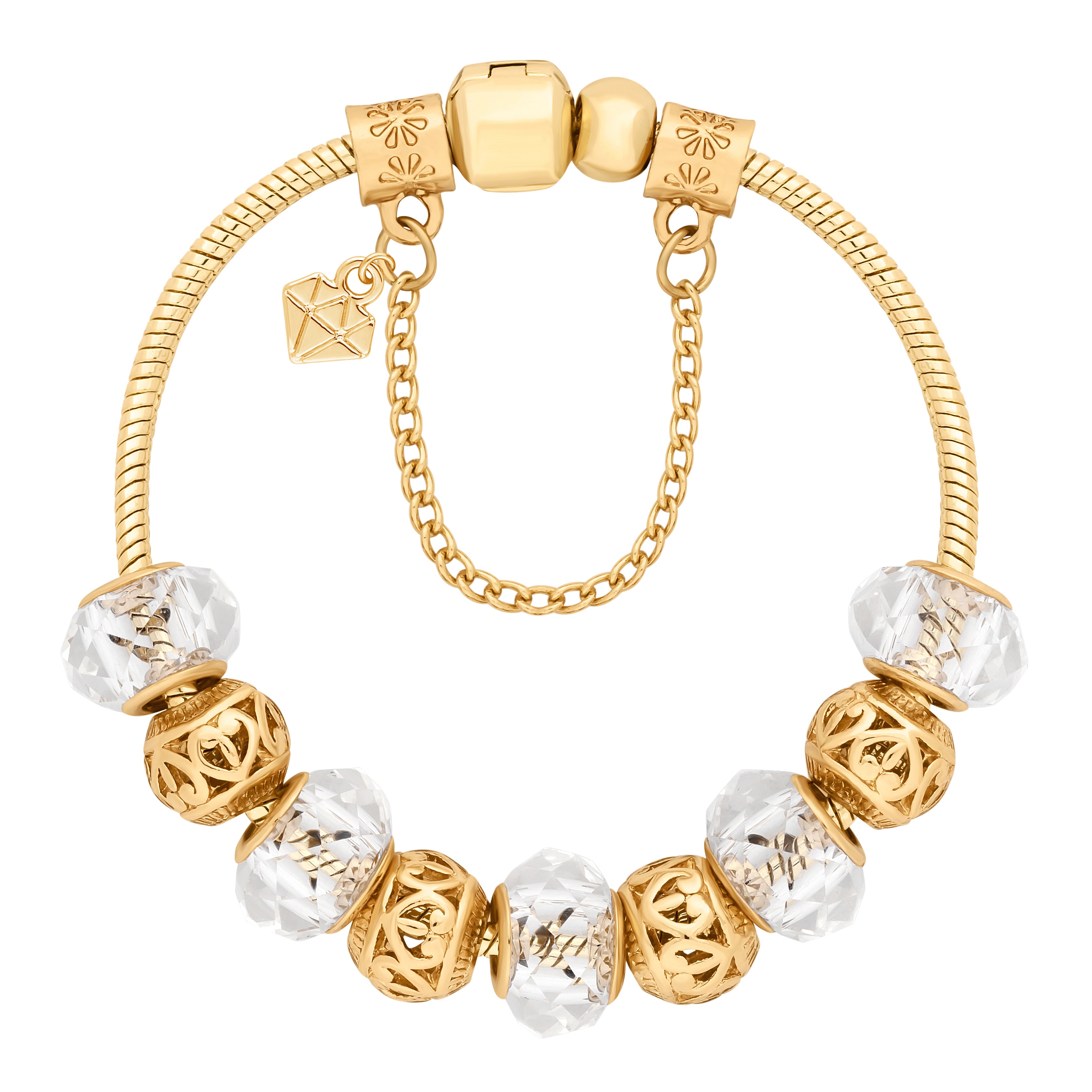 Charm Bracelet with Gold Charms