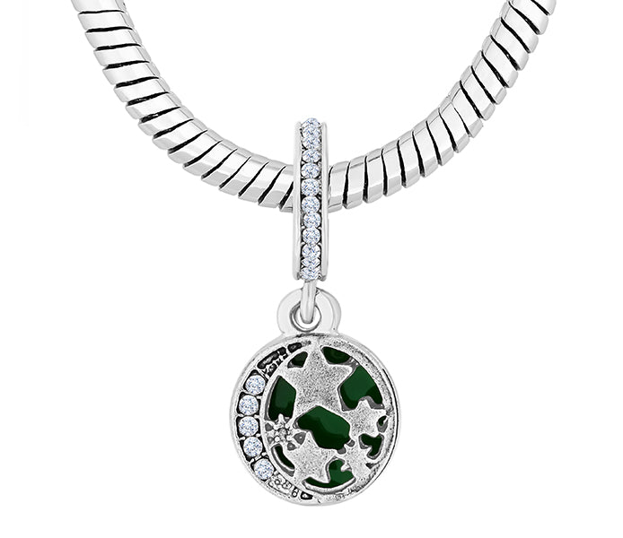 Charm Bracelet with Green Charms