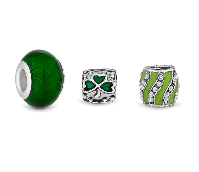 Charm Bracelet with Green Charms