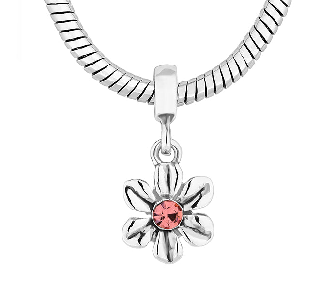 Charm Bracelet with Light Pink Charms