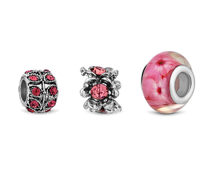 Charm Bracelet with Light Pink Charms