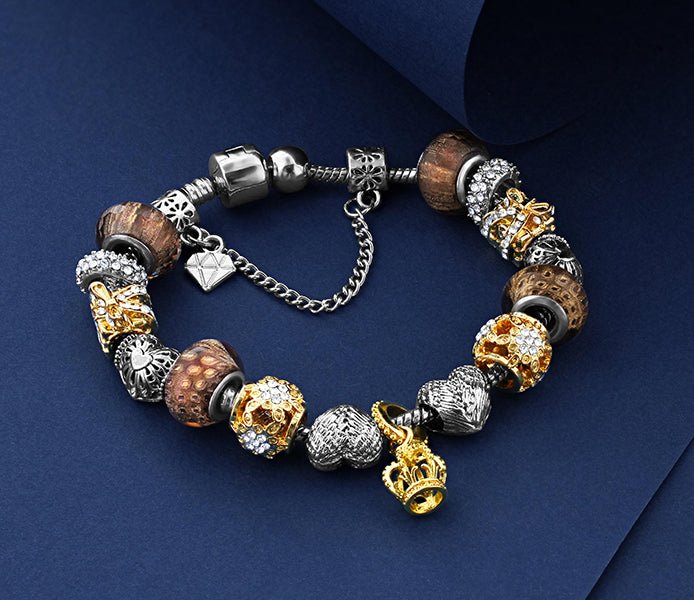 Charm Bracelet with Mixed Metal Charms