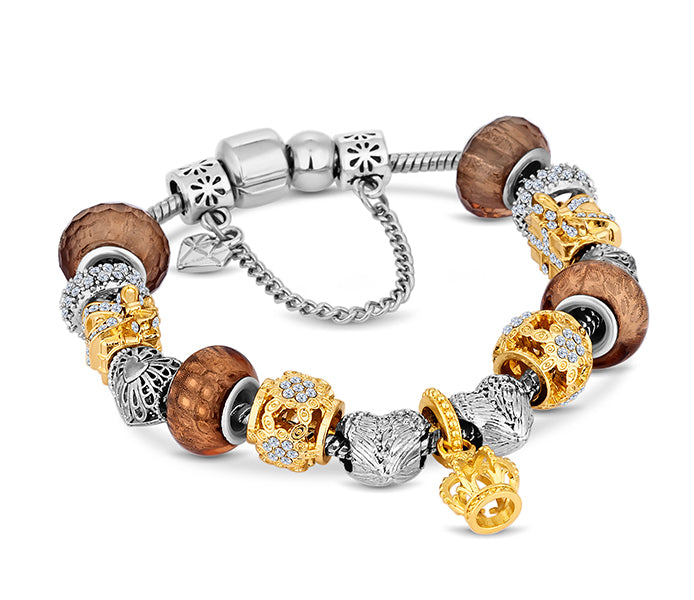 Charm Bracelet with Mixed Metal Charms