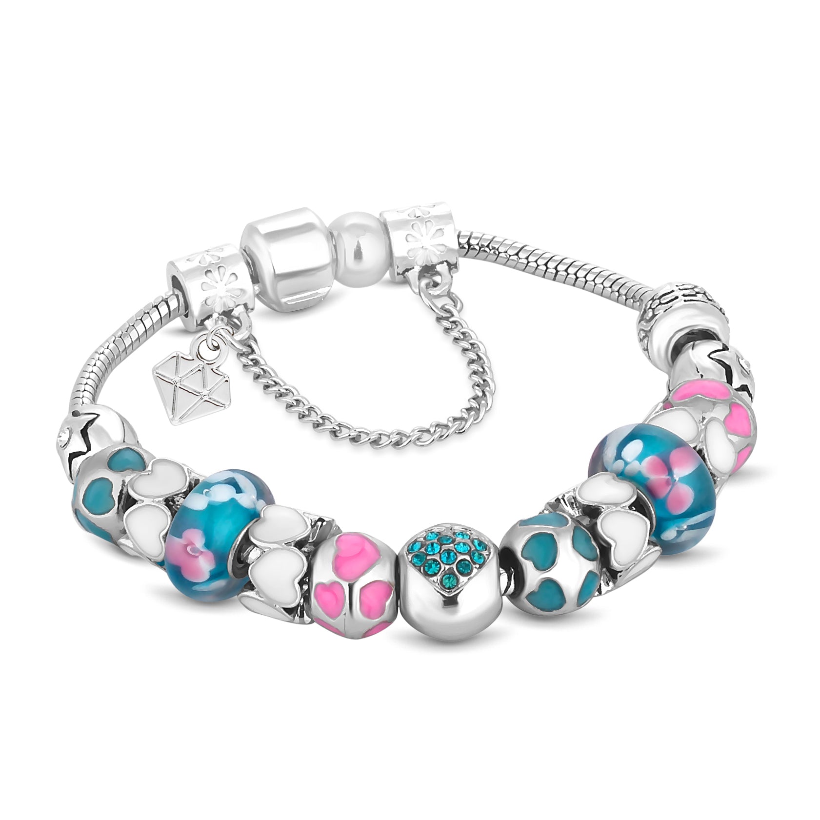 Charm Bracelet with Turquoise Charms