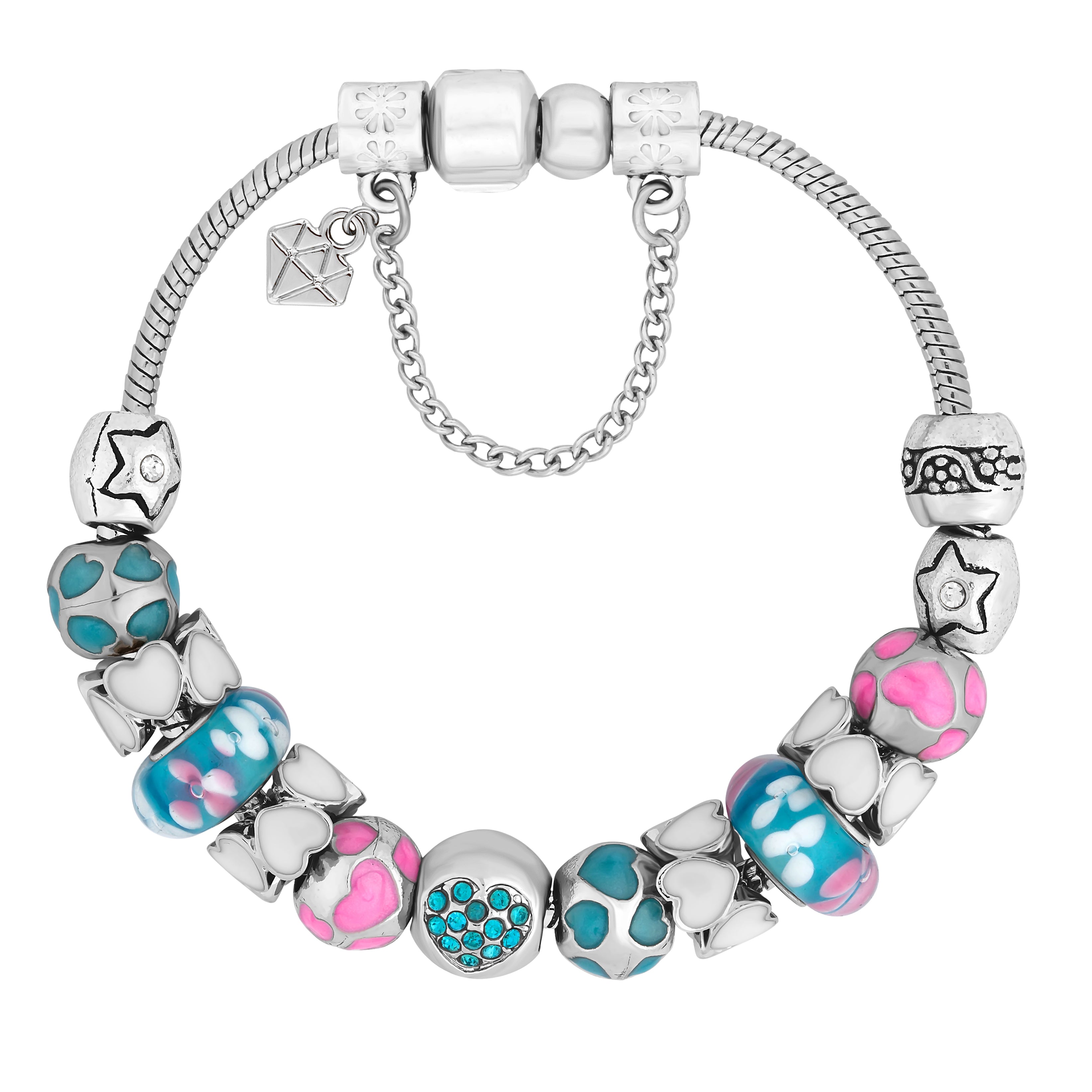 Charm Bracelet with Turquoise Charms
