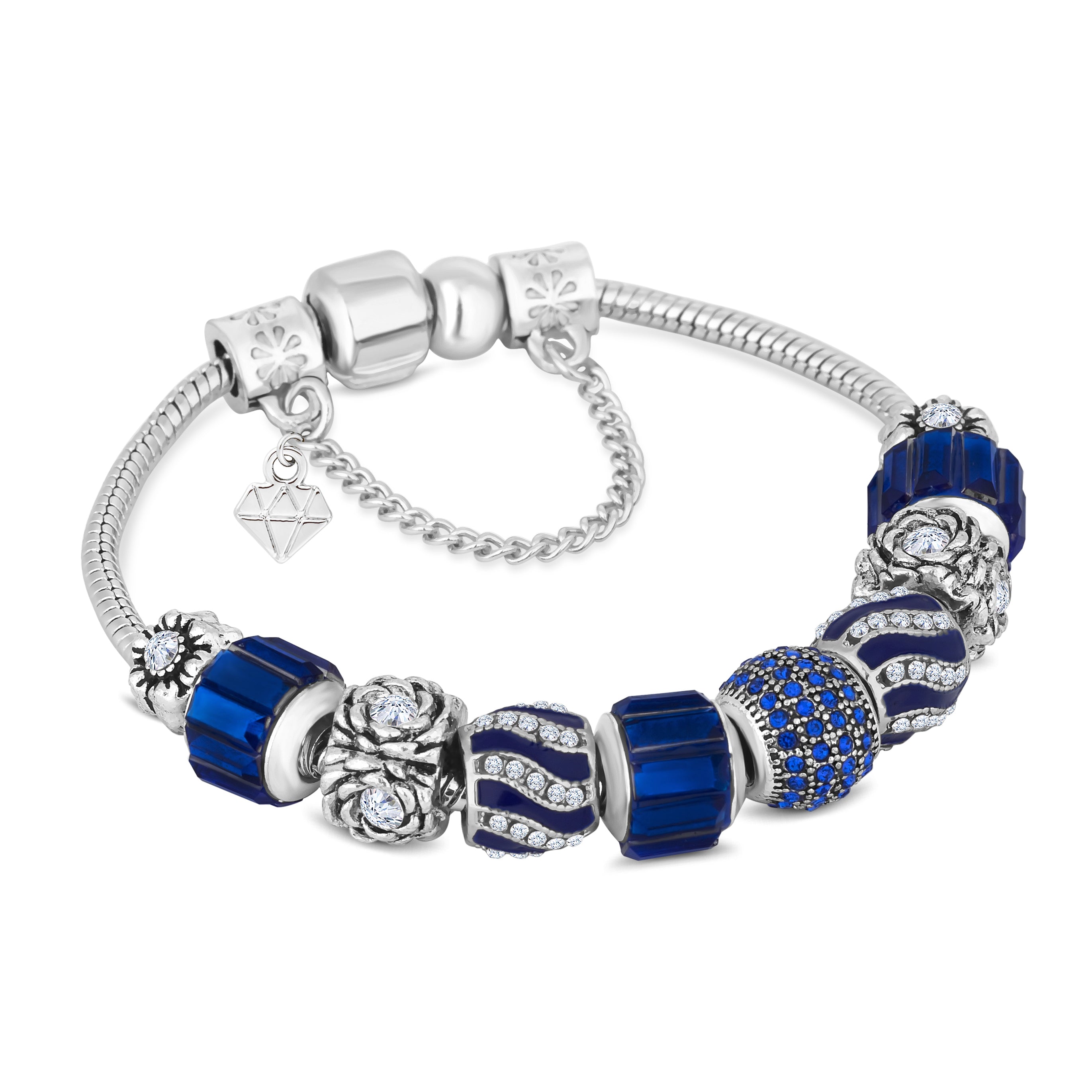 Charm Bracelet with Royal Blue Charms