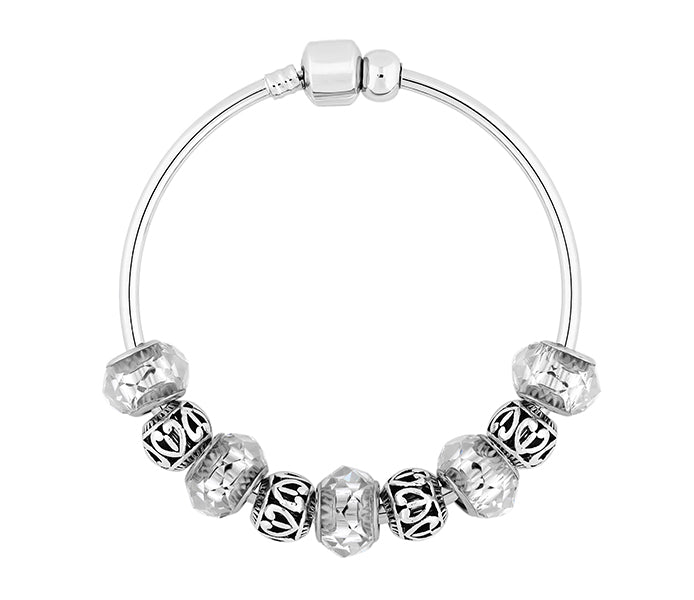 Charm Bracelet on Solid Bangle