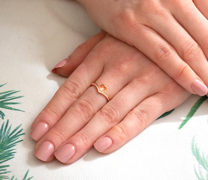 Cherish Ring in Rose Gold Plating