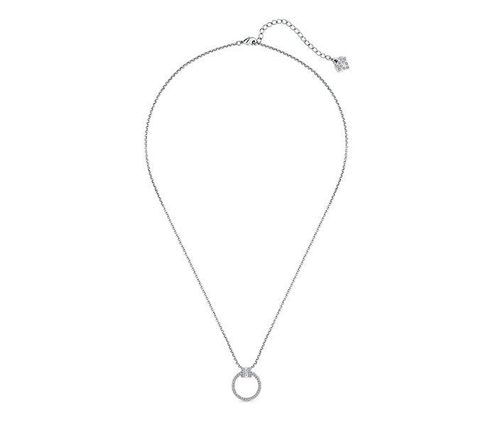 Circle Pendant Small with crystals in rhodium