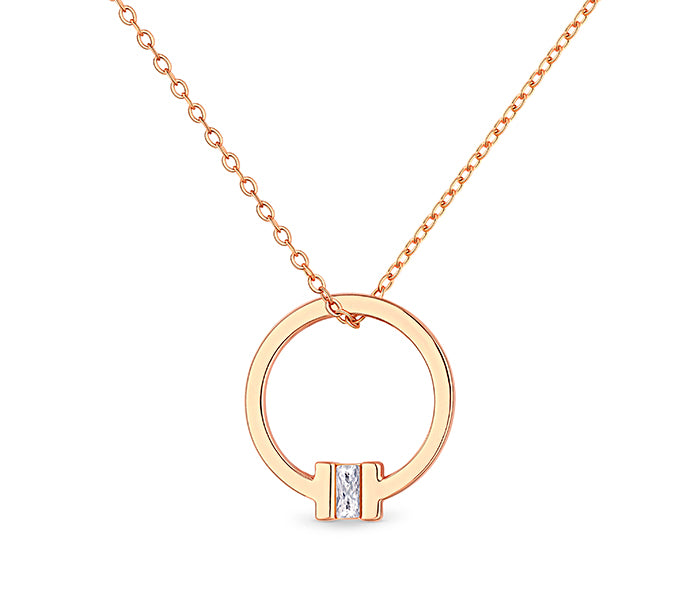 Circle Pendant Small in Rose Gold Plating
