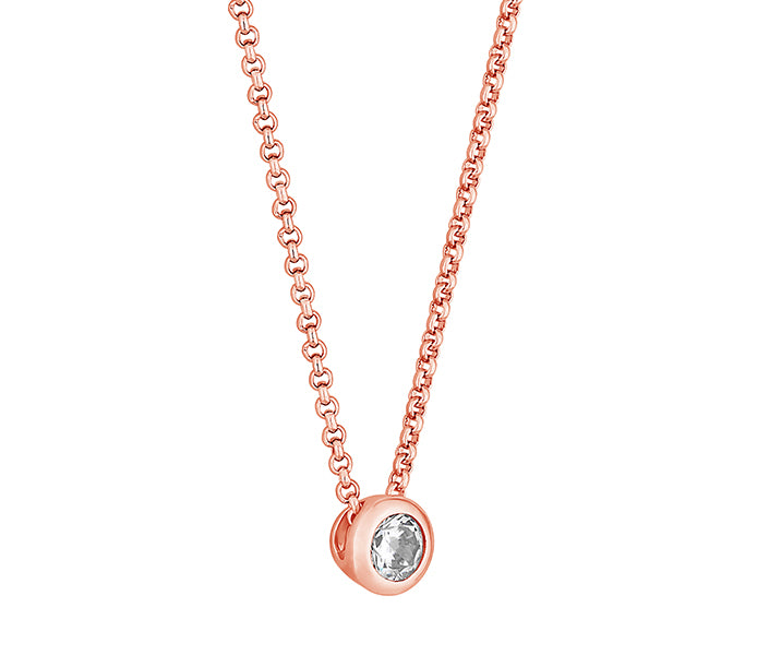 Circle Surround Pendant in Rose Gold Plating