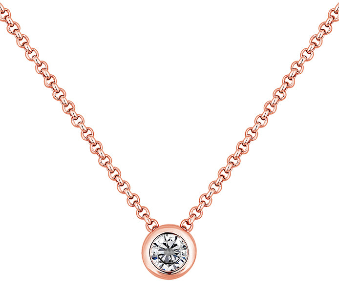 Circle Surround Pendant in Rose Gold Plating