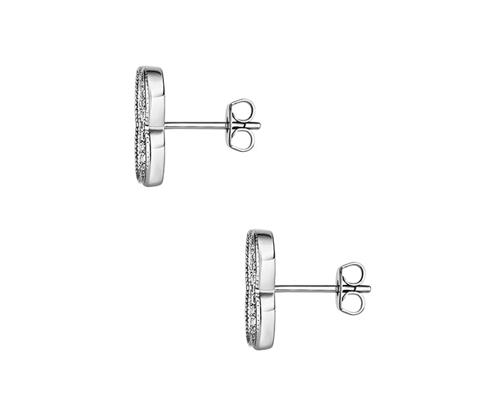 Clover Crystal Earrings in Rhodium Plating