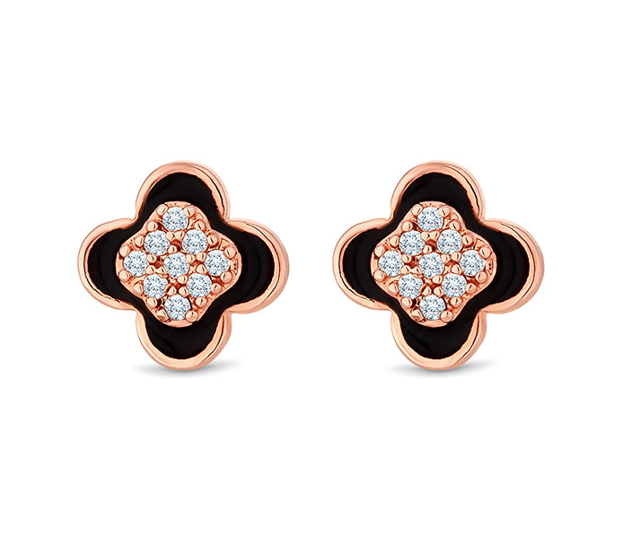 Clover Earrings in Rose Gold Plating