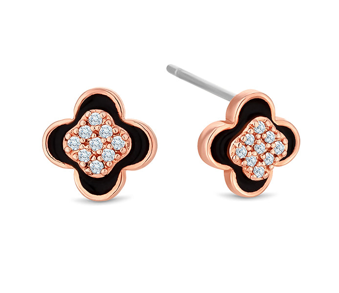 Clover Earrings in Rose Gold Plating