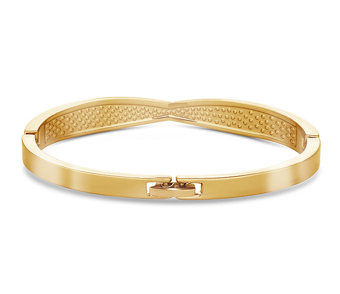 Criss Cross Bangle in Yellow Gold Plating