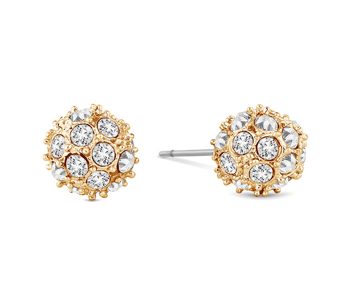 Crystal Ball Stud in Yellow Gold Plating