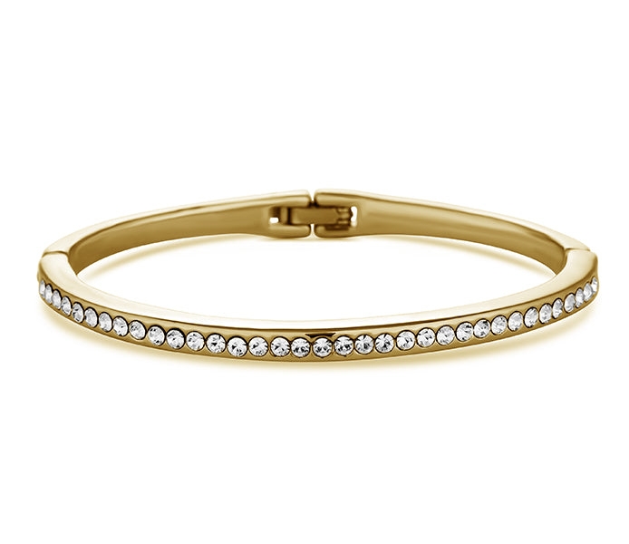 Crystal Bangle in Gold Plate