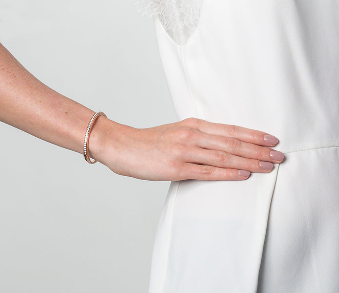 Crystal Bangle in Rose Gold Plate